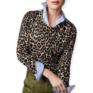 NWT J.Crew Leopard Print Womens Sweater Size XS / Extra Small